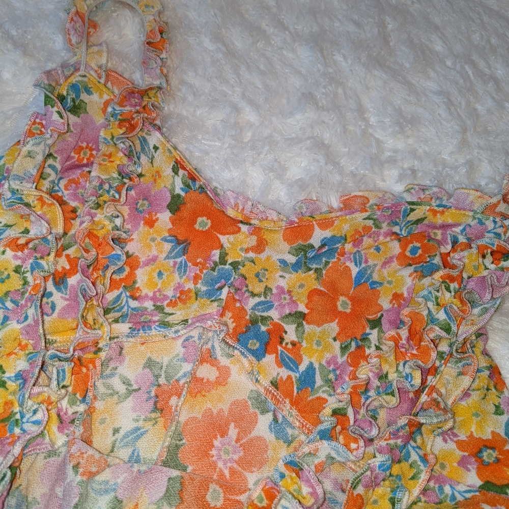 Nwt Fifty street multi color floral print sleeveless top - Picture 5 of 11